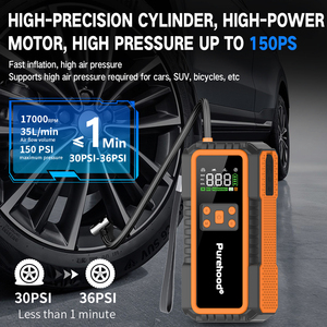 Arrancador de Baterías 4 en 1 Purehood P60 de 27000 mAh, Bomba de Aire de 150 PSI, Pinzas Inteligentes de 6000 A, Tipo C, para Autos y Camionetas de Gasolina y Diésel - Product Image 4