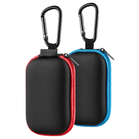 Étui pour écouteurs EVA antichoc, lot de 2, design rectangulaire, mousqueton portable, accessoires pour téléphone avec câble de charge USB