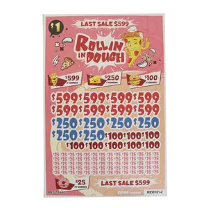 Tanaman cetak lotere grosir pemenang instan kartu segel kustom tab tarik tiket terbuka