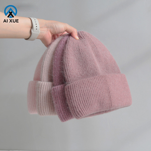 Personalizzato il tuo Logo del marchio da donna inverno caldo cappello in maglia di Angora lunghi capelli di coniglio berretto - Product Image 2
