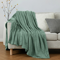 Couverture Polaire Luxe en Velours Épais Couleur Unie pour Hiver, Douce et Chaude, Idéale pour Lit et Canapé - Vente en Gros Usine