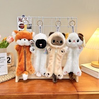 Trousse à crayons en peluche réaliste en forme d'animal, vente en gros d'usine, OEM ODM, pochette souple rembourrée pour fournitures scolaires, bureau, cadeau, jouet
