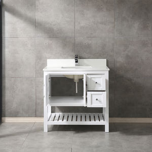 Mueble de Baño Moderno de Madera Maciza y Contrachapada Resistente al Agua con Espejo Enmarcado y Lavabo de Cerámica para Uso en Hoteles y Cocinas, Hecho en Vietnam - Product Image 2