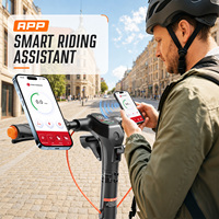 Trottinette électrique allemande ABE avec pneus pneumatiques de 9,5 pouces, amortissement par ressort en C, déverrouillage par empreinte digitale, longue autonomie, contrôle par application, 48V 13ah