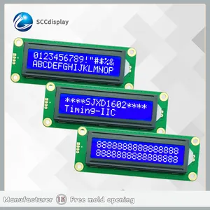 מחיר המפעל כיתה תעשייתי מסך lcd 1602a-1 monochrome תו stn כחול ממשק iic 16x2 מודול תצוגה lcd