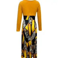 Robe longue vintage unie en acétate pour femme, jaune, tissu 200g, disponible en plusieurs tailles, idéale pour les fêtes, vente en gros