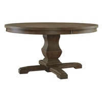 Table de salle à manger ronde en bois de chêne rustique patiné de 60 po