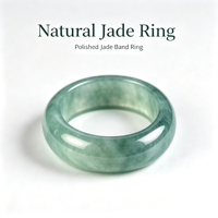 Bague en jade noir naturel uni, type A, unisexe, pour homme et femme, bijou cadeau avec boîte