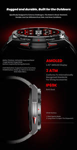 X2-B 30 30 mètres étanche 480mAh grande batterie <span class=keywords><strong>boussole</strong></span> extérieure sans souci BT appel 24h moniteur de fréquence cardiaque sport montre intelligente - Product Image 3