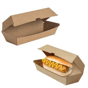 Wholesale Food Grades Paper Clamshell Food <b>Box</b> Disposable Paper <b>Takeaway</b> Hotdog Packing <b>Box</b> - Product Image 2