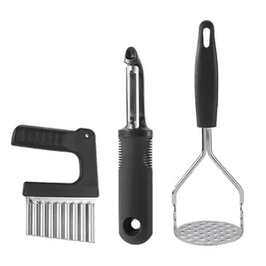 Manjia Potato Masher Set Potato Cutter Household Kitchen Peeler Onion Cutter For Faster Making Potatoes Avocados