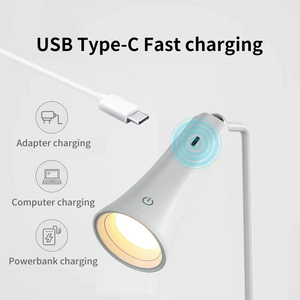 LED 독서 클립 램프 무선 테이블 램프 USB 충전식 손전등 야외 모던 터치 스탠드 4-in-1 자석 벽걸이 - Product Image 3