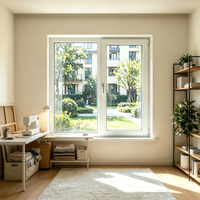 Ventana Abatible de PVC con Aislamiento Térmico Sin Plomo para Viviendas Familiares, Doble Acristalamiento, Vidrio Templado Anti-UV