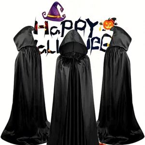 Party <b>Cloak</b> Costume for Adult Child Witch Black Silver Purple <b>Hooded</b> Vampire Halloween Hoodies Cape - Product Image 2