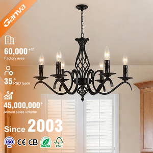 Lámpara de Techo Clásica de Hierro Estilo Candelabro con 3/6 Bombillas Vintage, OEM/ODM, para Sala de Estar o Pasillo - Product Image 1