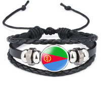 Bracelet en fil ciré tressé avec drapeau national du Soudan, cordon réglable, souvenir culturel d'Afrique de l'Est, cadeau