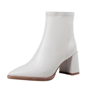 WETKISS Commercio All'ingrosso di Fascia Alta Su Misura <span class=keywords><strong>Donna</strong></span> Scarpe Autunno Inverno Caviglia Stivali Blocco Stivali Tacco Stivali di Pelle Delle Donne Scarpe - Product Image 2