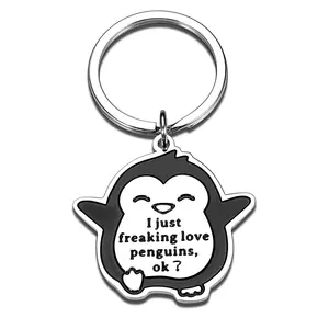 Милый Пингвин День Святого Валентина подарки я просто чертовски люблю пингвина брелок кулон подарок для влюбленных женщин мужчин крутой пингвин брелок