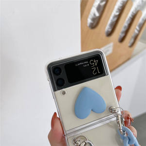 Ins Style Cute Heart Clear Cover nuova custodia pieghevole per telefono <span class=keywords><strong>con</strong></span> catena per Samsung <span class=keywords><strong>Galaxy</strong></span> Z Flip4 3 - Product Image 3