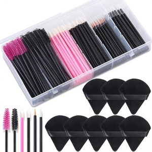 Kit de 308 applicateurs de maquillage jetables : tampons triangulaires, brosses à mascara et pinceaux <span class=keywords><strong>lèvres</strong></span>/eye-liner <span class=keywords><strong>pour</strong></span> maquilleurs professionnels et usage des cils - Product Image 1