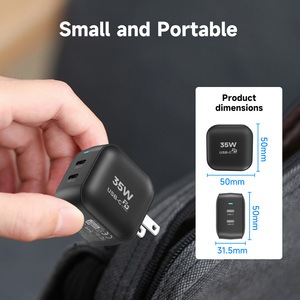 Mini 35W Cargador rápido 2C Cargador de pared USB C Tipo C <span class=keywords><strong>PD3</strong></span> <span class=keywords><strong>0</strong></span> QC GaN Adaptador de cargador para iPhone Samsung Teléfonos móviles Carga rápida - Product Image 5