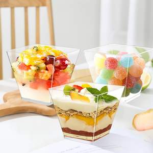 MingYu Fabricante Cuadrado Yogur Fruta Ratón Postre Tazas Material PS con Inserto y Tapas - Product Image 4