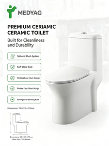 Inodoro de cerámica de una pieza con sifón en S alargado para baño, modelo chino, en oferta - Product Image 3
