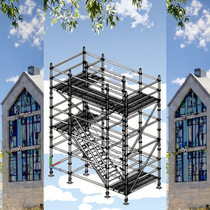 Phụ kiện cầu thang di động mạ kẽm hệ thống giàn giáo <span class=keywords><strong>ringlock</strong></span> tiêu chuẩn an toàn công cụ giàn giáo chùm khung sổ cái - Product Image 2