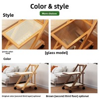 Table basse en bambou moderne et minimaliste, tendance, avec roulettes, mobile, pour salon, chambre, salle à manger, table d'appoint, table de chevet