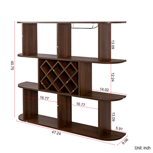 <b>Wall</b> Mounted 3 Tier Wooden Wine Rack With Glass Holder <b>Storage</b> For Home Bar - Product Image 5