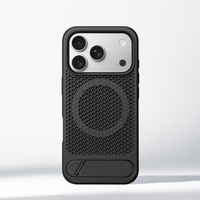 Coque de protection en métal à grille alvéolée pour iPhone 18 17 Pro Max Air 16 15 avec support de refroidissement et dissipation thermique pour chargement sans fil