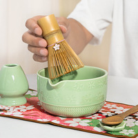 Astief Bol à thé en céramique personnalisé pour la maison Fouet à thé en bambou Accessoires Set Wholesale-Matcha-Tea-Set avec boîte cadeau