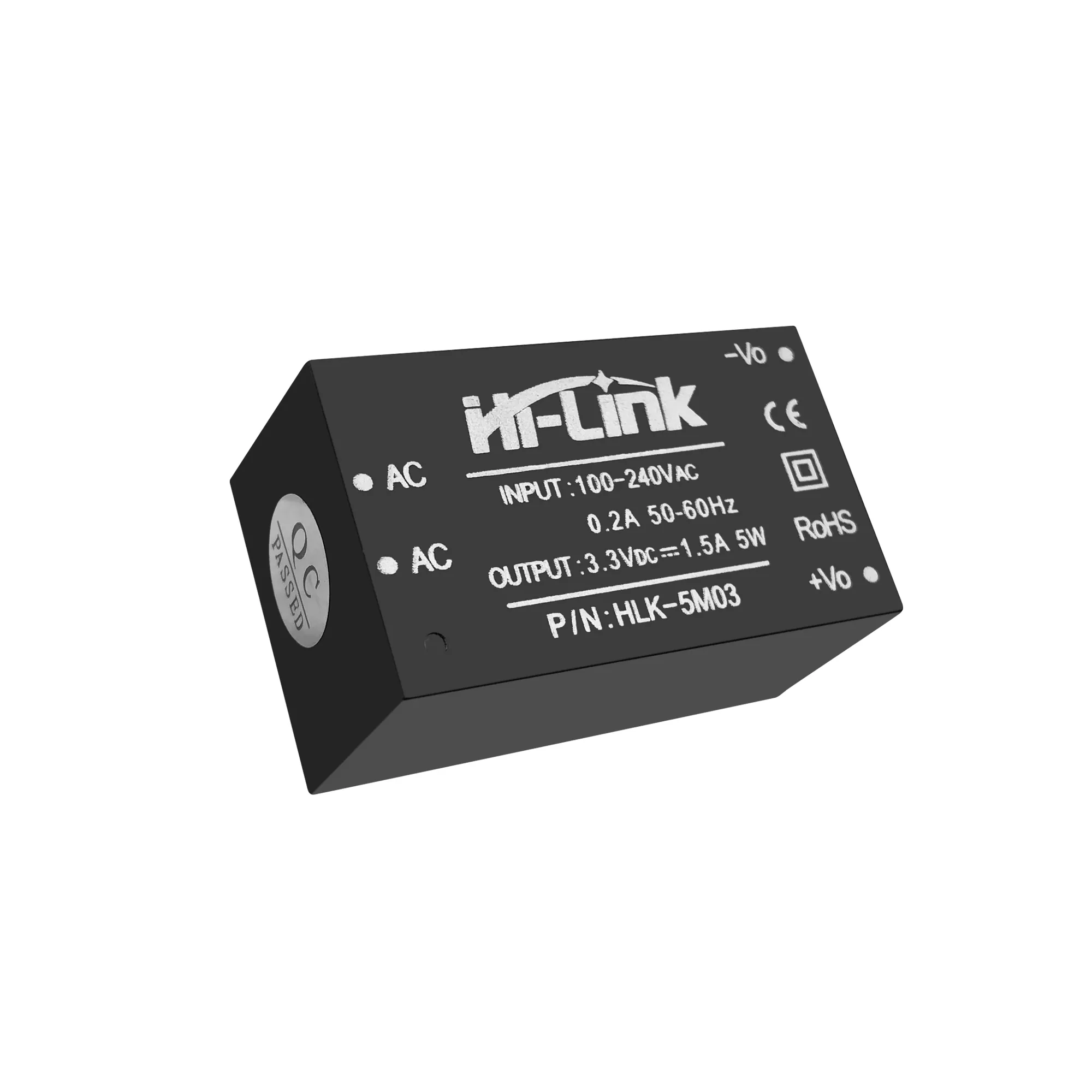 Hilink fonte de energia, fonte de alimentação conversor de energia 5w 3.3v/5v/9v/12v/15v/24v ac dc 110v 220v ce