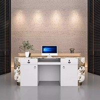 Comptoir de réception d'hôtel moderne en bois, comptoir de caisse pour salon de beauté, comptoir de bar pour magasin de vêtements, comptoir pour clinique médicale, esthétique et dentaire