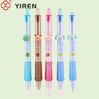 Stylos plume YIREN personnalisés avec clip en forme d'animaux mignons, ensemble en plastique, papeterie pour l'écriture et les finances, pour enfants et étudiants