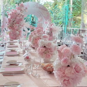 Arche de fleurs artificielles roses, boule de roses artificielles pour mariage, douche nuptiale, centre de table, décoration de toile de fond - Product Image 3