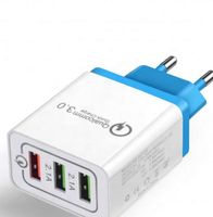 Chargeur rapide 3.0 USB, chargeur mural 3 ports QC3.0 avec prise internationale UE/US, chargeur de téléphone