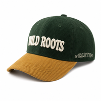 Casquette en velours côtelé gris rouille bicolore avec lettrage en relief, logo personnalisé, profil bas, Desert Mesa Canyon Quarry Workshop Prairie
