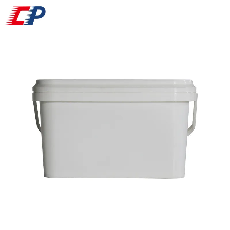 Chất lượng cao hộ gia đình 4L 13L 18L 20L HDPE hình chữ nhật nhựa sơn xô với nắp và xử lý