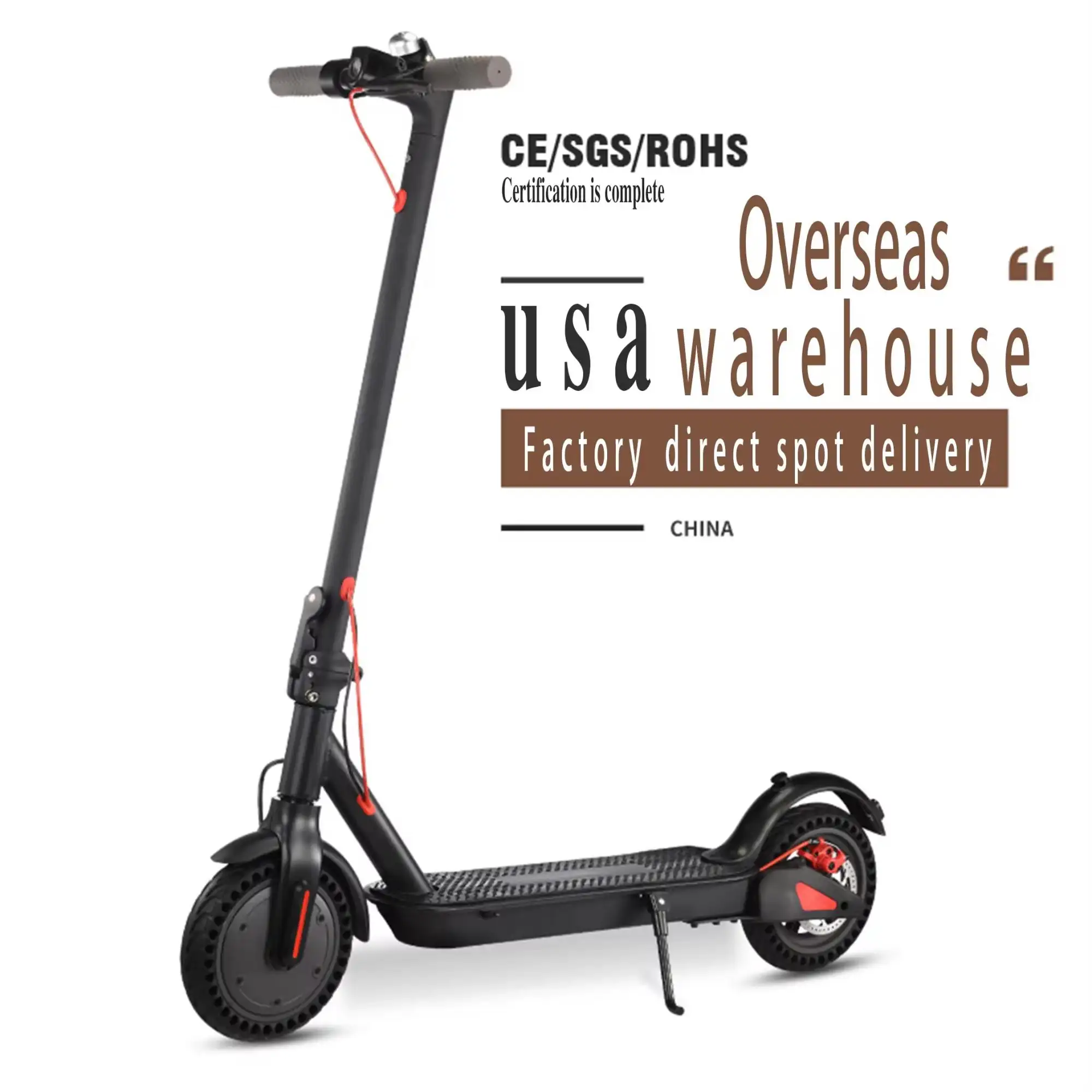 American Warehouses Folding Portable Mobility 36V 250W10.4AH Disc Brake Steel Frame Electric Scooters For Unisex