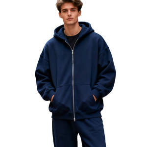 Sudadera con Capucha Personalizada al por Mayor, de Algodón Terry de 380G, con Cierre, para Hombre, TKAN598, con Logotipo Personalizado, Sudadera con Capucha Extra Grande con Cierre para Unisex - Product Image 4
