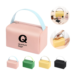 Bolsa de Maquillaje Portátil con Cierre, Organizador de Cosméticos, Estuche de Viaje para Artículos de Aseo con Asa Elegante, Almacenamiento Impermeable para Mujer - Product Image 1