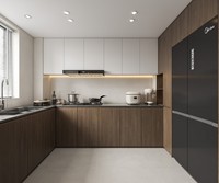 Armoire de cuisine modulaire moderne Lesso Home en MDF avec évier, robinet et charnières, taille et couleur personnalisables