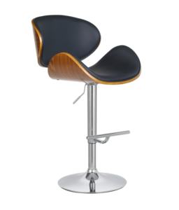 Tabouret de bar, chaise de bar pour café, avec pieds en bois, fournisseur d'usine, vente en gros moderne en Chine, dossier haut, pivotant, en cuir PU et bois - Product Image 6