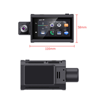 Cámara de coche 4G con tarjeta SIM, transmisión en vivo delantera y trasera, ADAS, WiFi, navegación GPS, Android, grabadora DVR para coche, pantalla táctil de 3,0 pulgadas