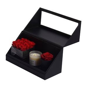 ชุดกล่องเทียนหอมอโรมาเธอราพีรูปดอกกุหลาบนิรันดร์หรูหราพร้อมกล่องของขวัญที่มีกลิ่นหอมสำหรับวันวาเลนไทน์ชุดของขวัญกล่องสี่เหลี่ยม - Product Image 4