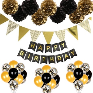 <span class=keywords><strong>Amazon</strong></span> fête d'anniversaire fournitures de décoration de boule de fleur de papier fanion joyeux anniversaire décoration de fête ensemble - Product Image 4