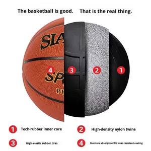 <span class=keywords><strong>Basket</strong></span>-ball n° 7 Ballons de football bleus marron pour adultes, résistants à l'usure, pour entraînement, camp, club, école, vente en gros, compétition, usage extérieur, personnalisables - Product Image 4