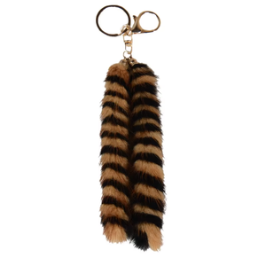 Véritable fourrure de vison queue sac breloque voiture sac à main porte-clés en gros usine teint mignon Mini - Product Image 1