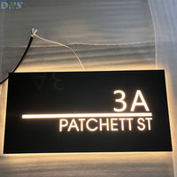 Enseignes lumineuses LED en acier inoxydable noir et or de haute qualité pour entreprises, hôpitaux, magasins avec étanchéité IP65